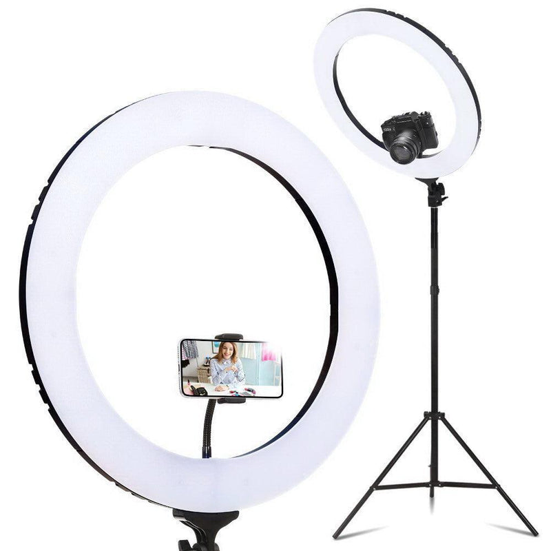 Embellir Ring Light 19'' LED 5800LM Black Dimmable Diva With Stand Make Up Studio Video - John Cootes