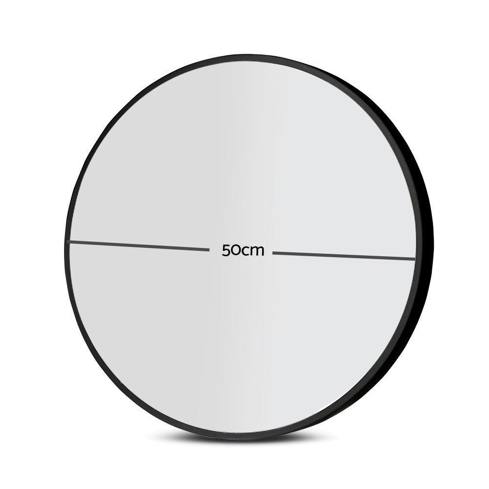 Embellir Round Wall Mirror 50cm Makeup Bathroom Mirror Frameless - John Cootes