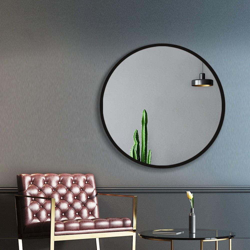 Embellir Round Wall Mirror 50cm Makeup Bathroom Mirror Frameless - John Cootes