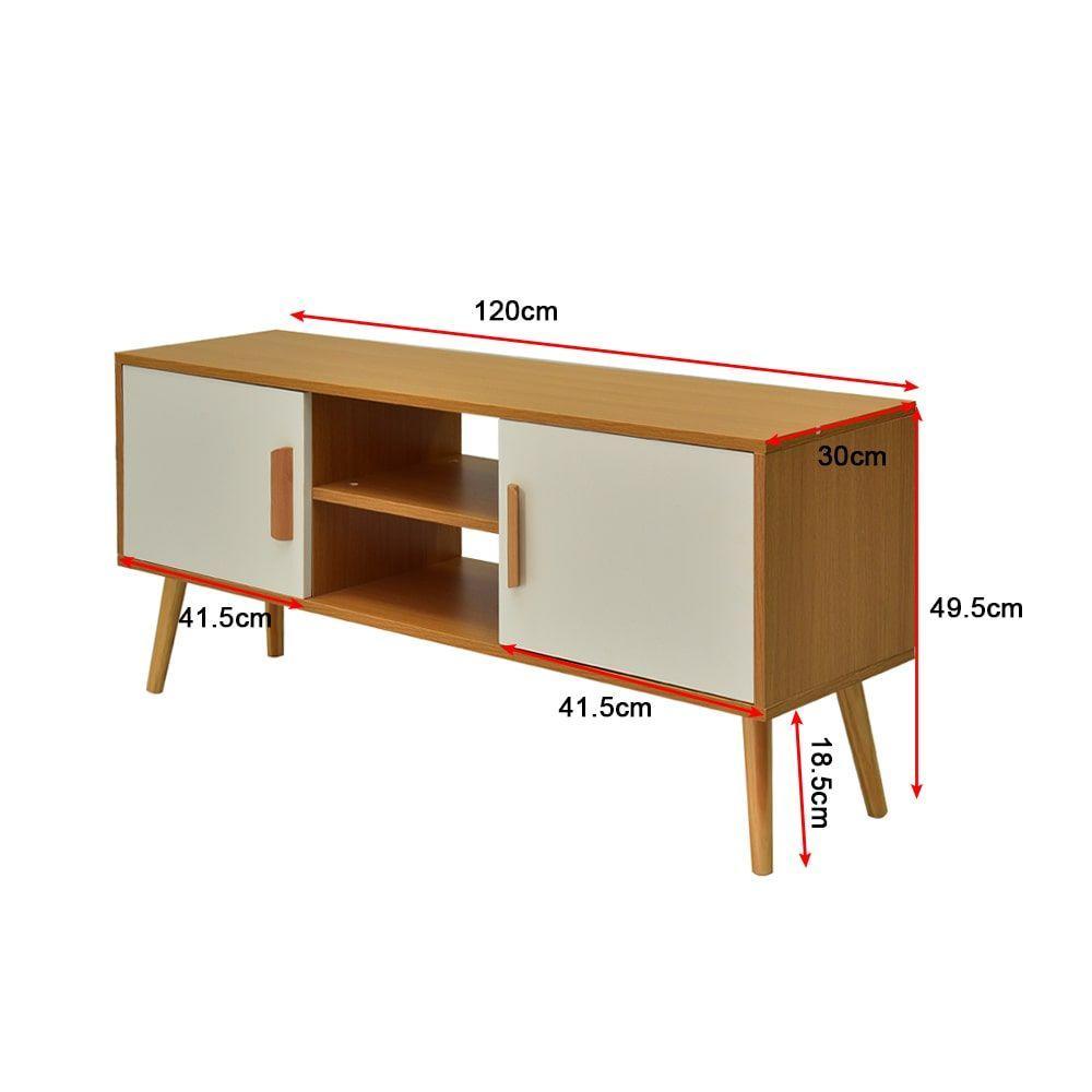 Entertainment Unit TV Unit with Ample Storage and Double-doors 120CM - John Cootes