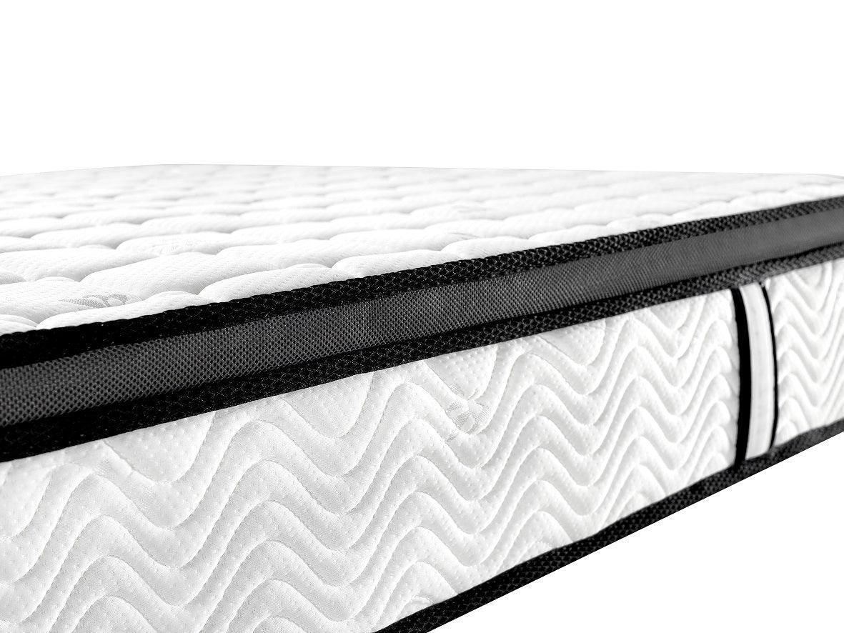 Ergopedic Mattress 5 Zone Latex Pocket Spring Mattress In A Box 30cm - Double - White Grey Black - John Cootes