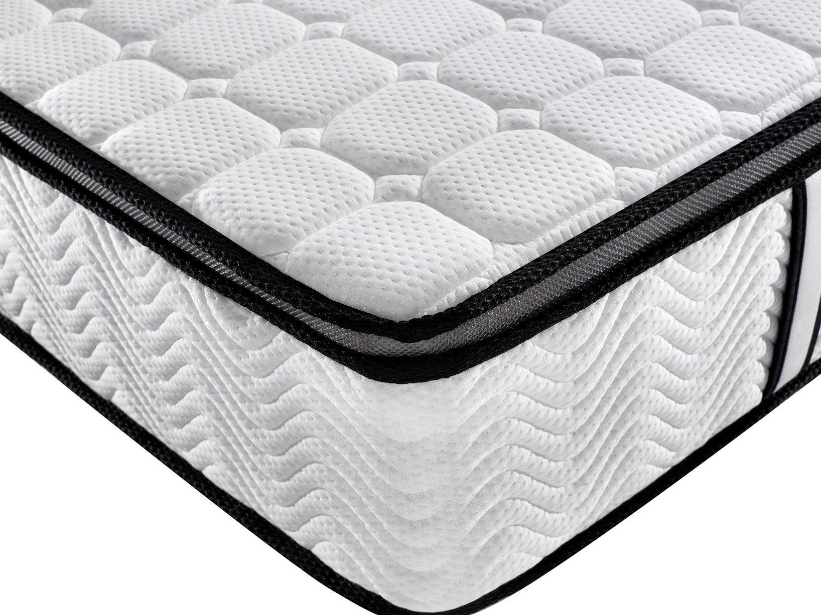 Ergopedic Mattress 5 Zone Latex Pocket Spring Mattress In A Box 30cm - Double - White Grey Black - John Cootes