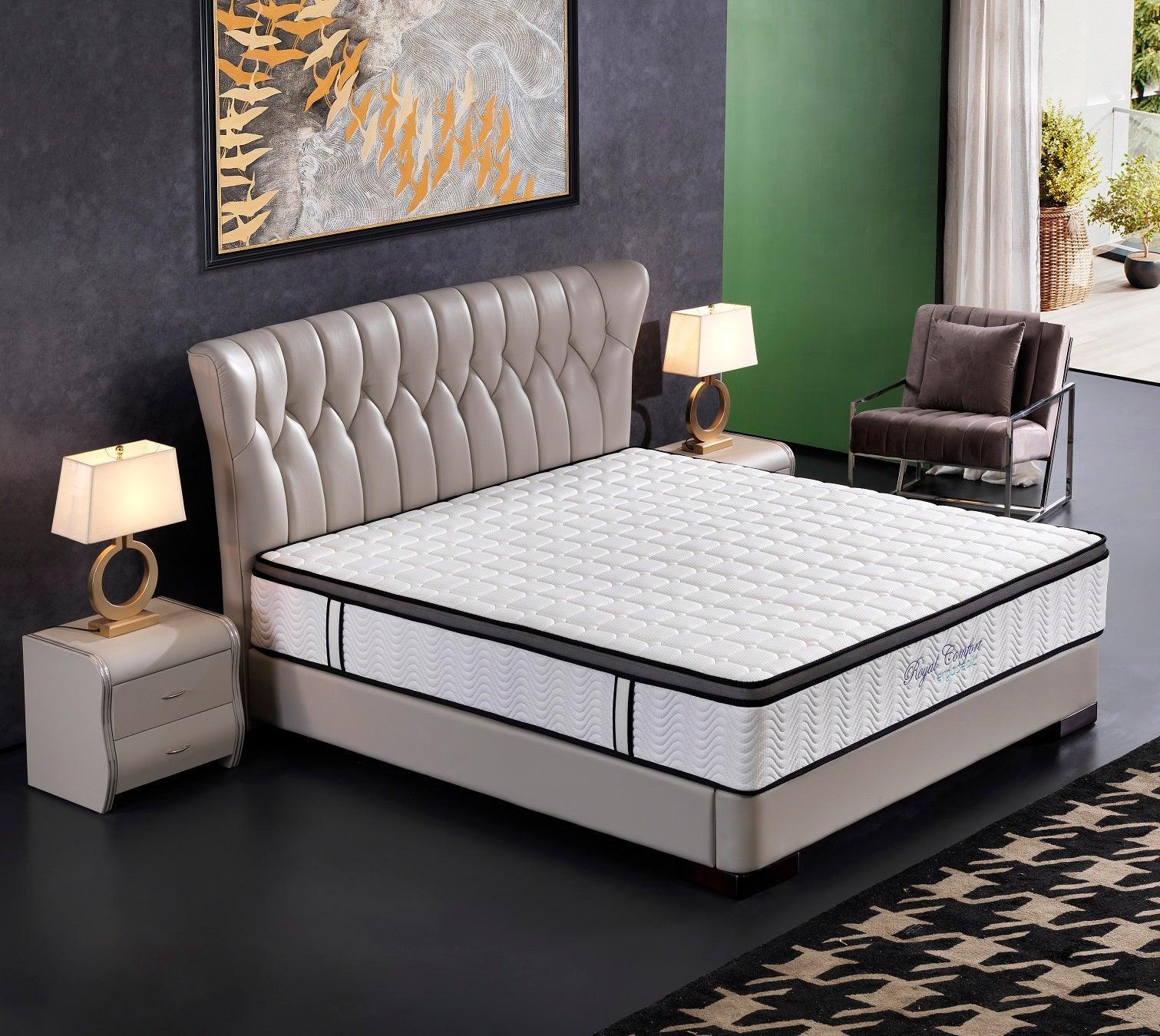 Ergopedic Mattress 5 Zone Latex Pocket Spring Mattress In A Box 30cm - Double - White Grey Black - John Cootes