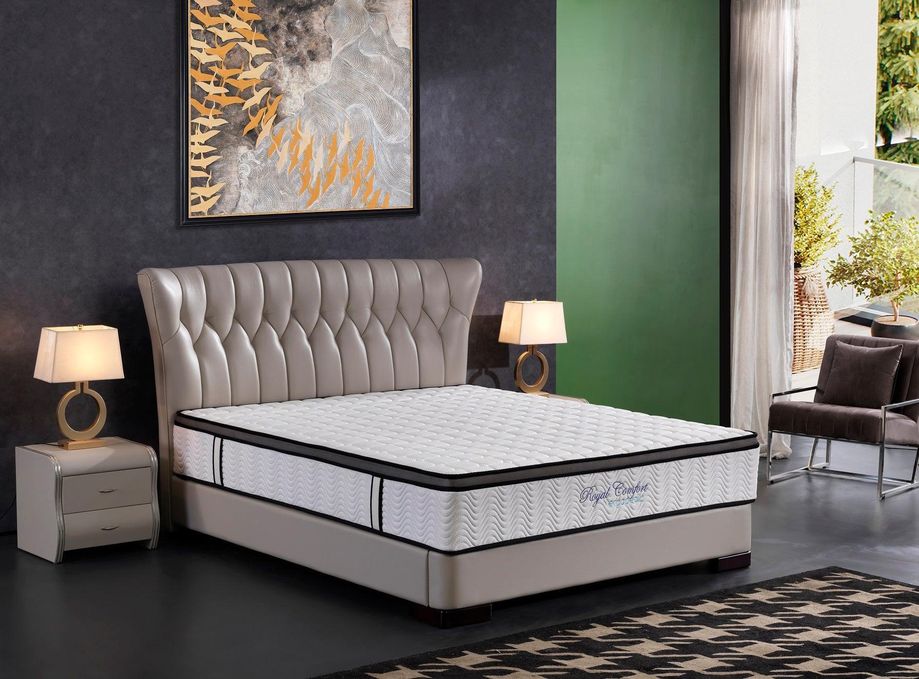 Ergopedic Mattress 5 Zone Latex Pocket Spring Mattress In A Box 30cm - Double - White Grey Black - John Cootes