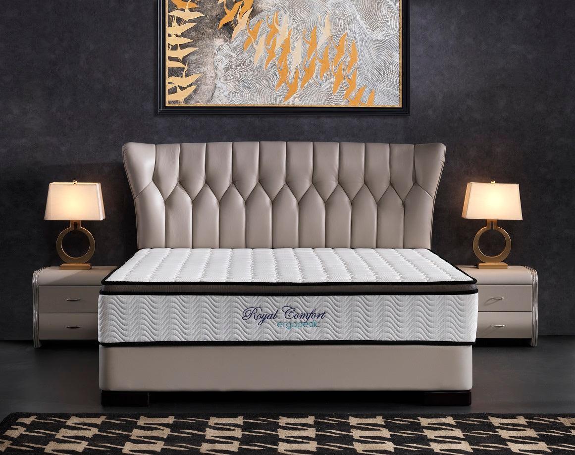 Ergopedic Mattress 5 Zone Latex Pocket Spring Mattress In A Box 30cm - Double - White Grey Black - John Cootes