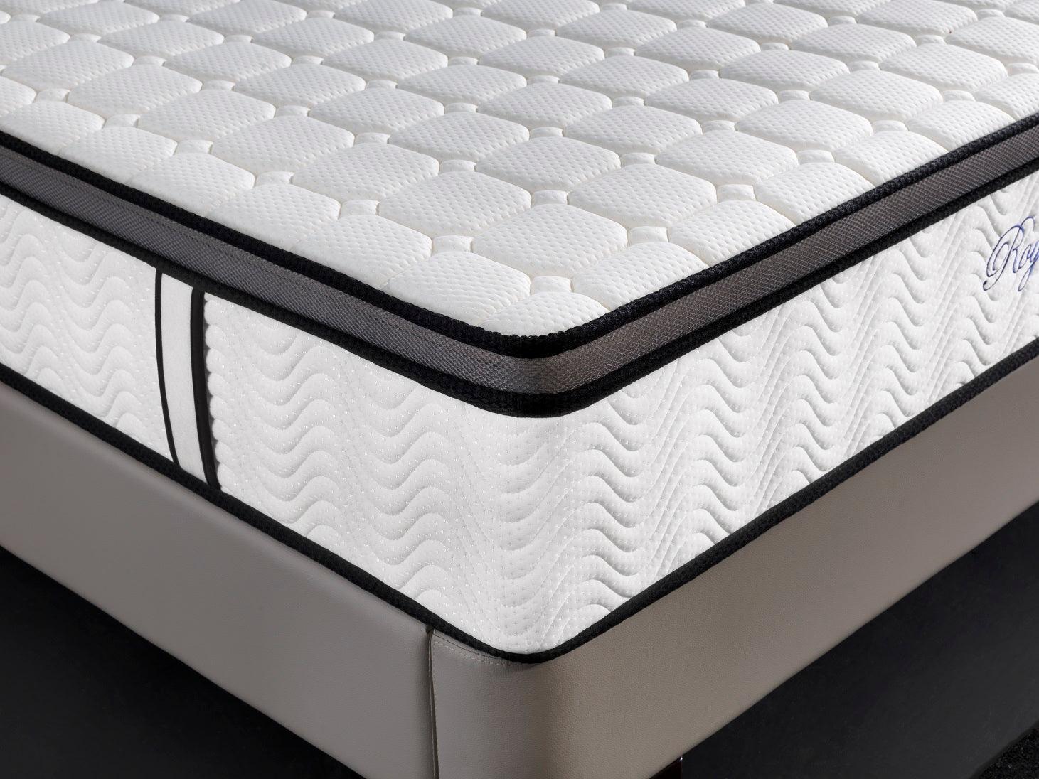 Ergopedic Mattress 5 Zone Latex Pocket Spring Mattress In A Box 30cm - Double - White Grey Black - John Cootes