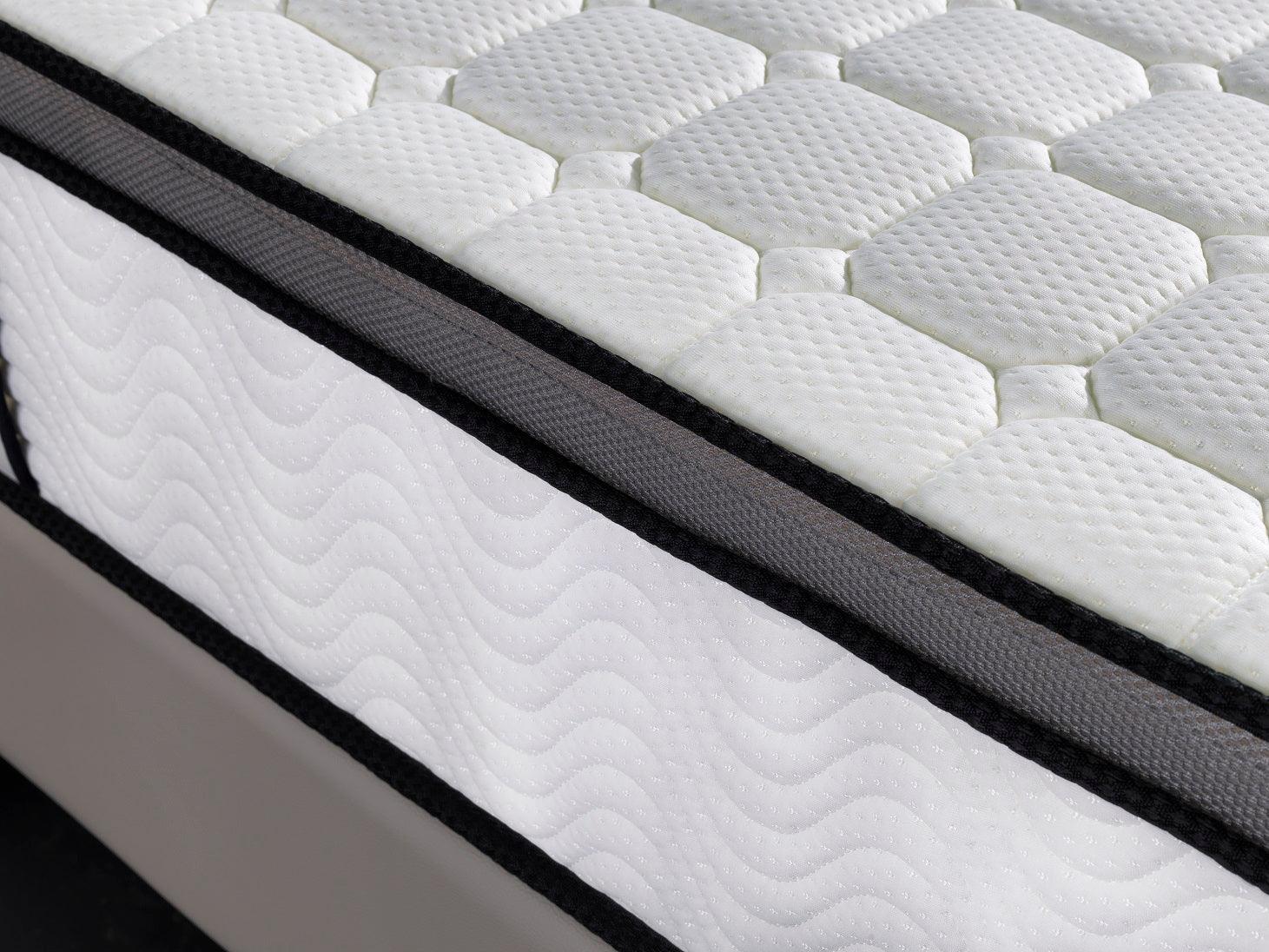 Ergopedic Mattress 5 Zone Latex Pocket Spring Mattress In A Box 30cm - Double - White Grey Black - John Cootes