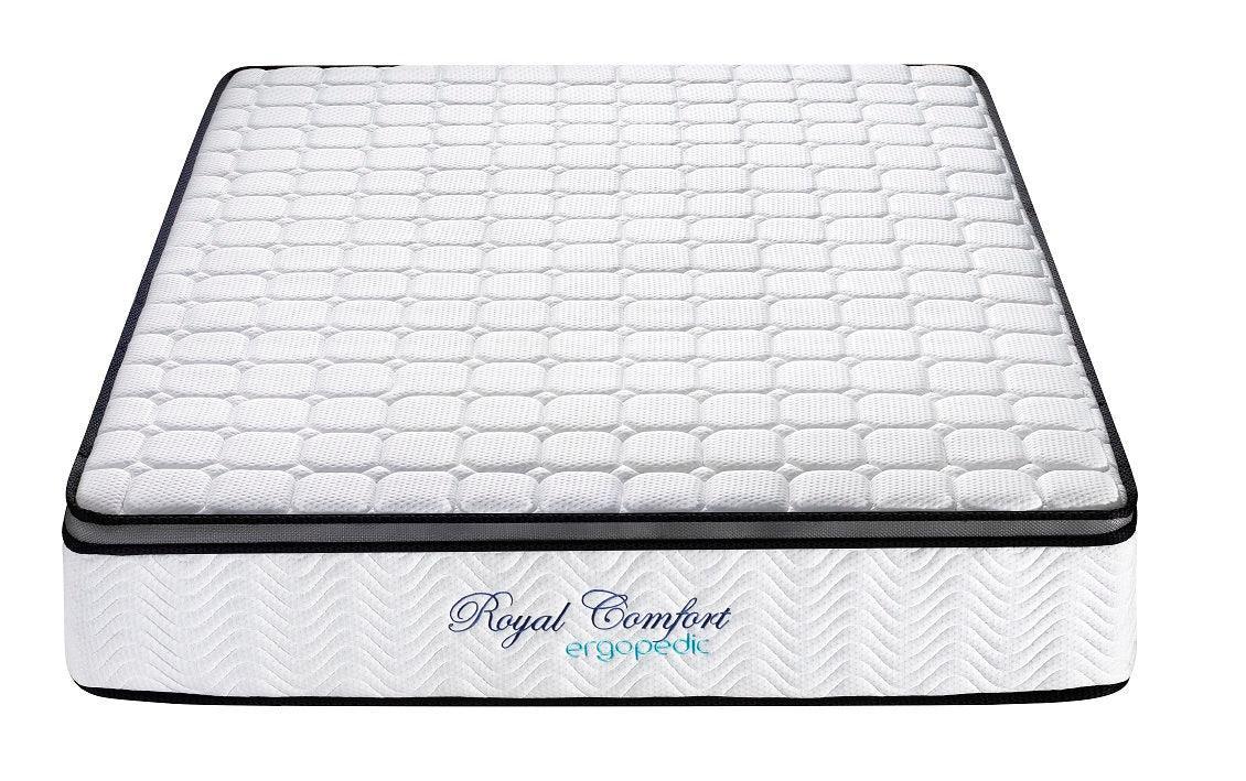 Ergopedic Mattress 5 Zone Latex Pocket Spring Mattress In A Box 30cm - King Single - White Grey Black - John Cootes