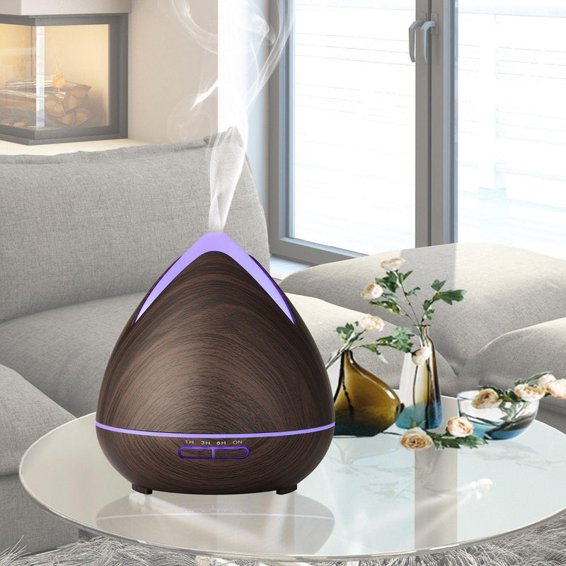 Essential Oils Ultrasonic Aromatherapy Diffuser Air Humidifier Purify 400ML - Dark Wood - John Cootes