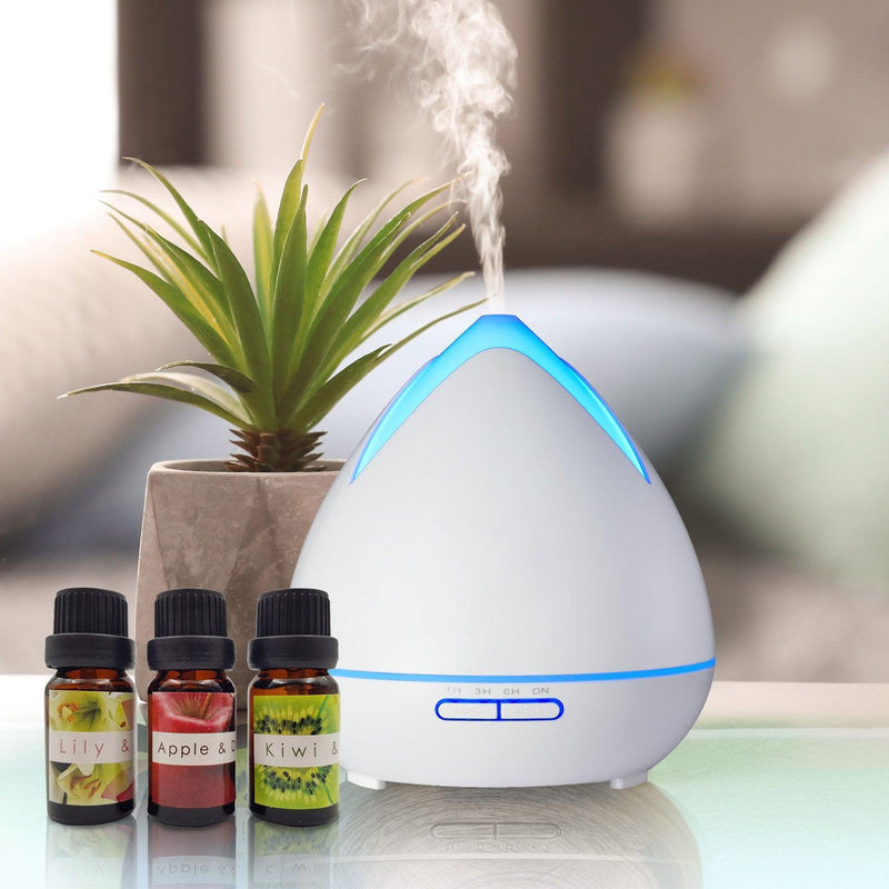 Essential Oils Ultrasonic Aromatherapy Diffuser Air Humidifier Purify 400ML - White - John Cootes