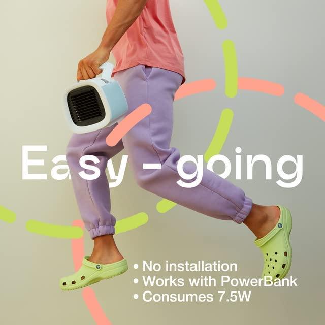 EVAPOLAR evaCHILL - Personal Portable Air Cooler and Humidifier, with USB Connectivity and LED Light, Grey - John Cootes