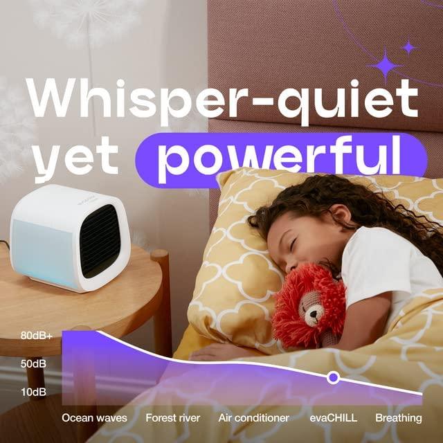 Evapolar evaCHILL - Personal Portable Air Cooler and Humidifier, with USB Connectivity and LED Light, White - John Cootes