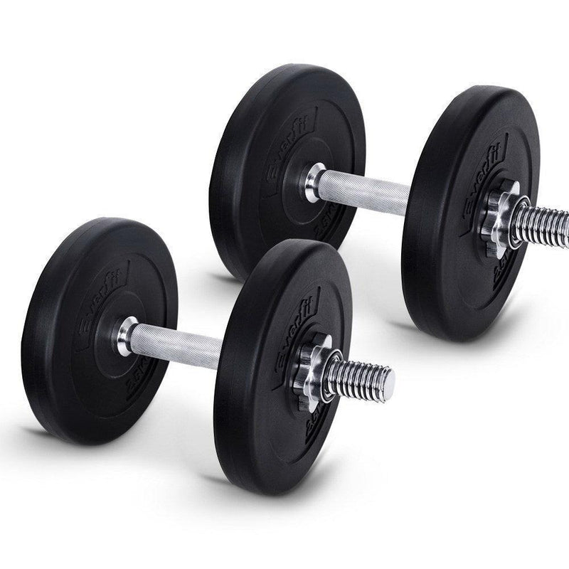 Everfit 15KG Dumbbells Dumbbell Set Weight Plates Home Gym Fitness Exercise - John Cootes
