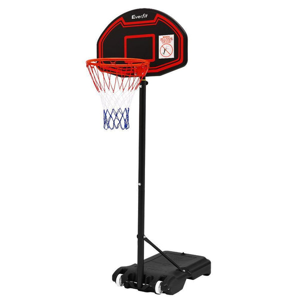 Everfit 2.1M Adjustable Portable Basketball Stand Hoop System Rim Black - John Cootes