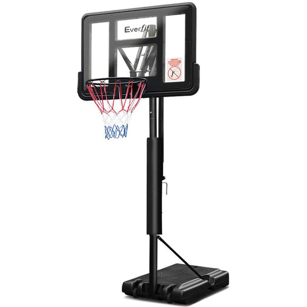 Everfit 3.05M Basketball Hoop Stand System Ring Portable Net Height Adjustable Black - John Cootes