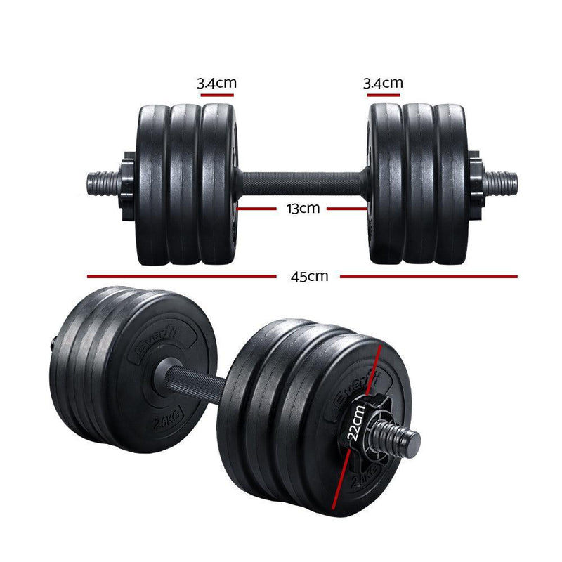 Everfit 32KG Dumbbells Dumbbell Set Weight Plates Home Gym Exercise - John Cootes