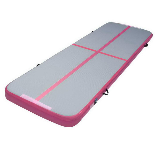 Everfit 3m x 1m Air Track Mat Gymnastic Tumbling Pink and Grey - John Cootes
