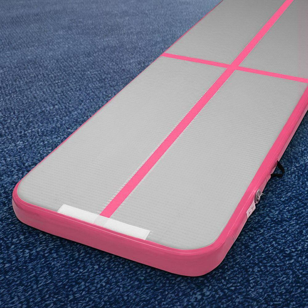 Everfit 3m x 1m Air Track Mat Gymnastic Tumbling Pink and Grey - John Cootes