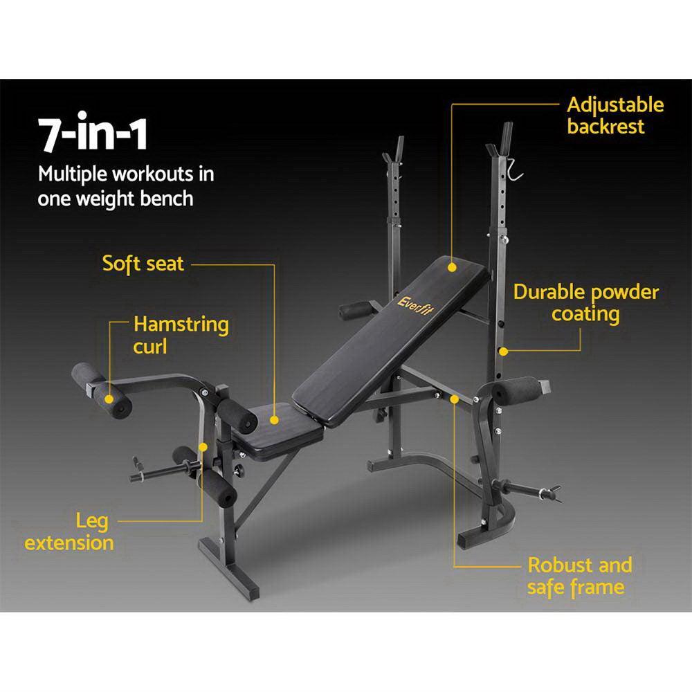 Everfit 7-In-1 Weight Bench Multi-Function Power Station Fitness Gym Equipment - John Cootes