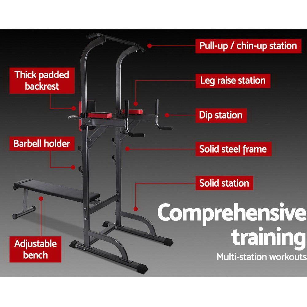 Everfit 9-IN-1 Power Tower Weight Bench Multi-Function Station - John Cootes