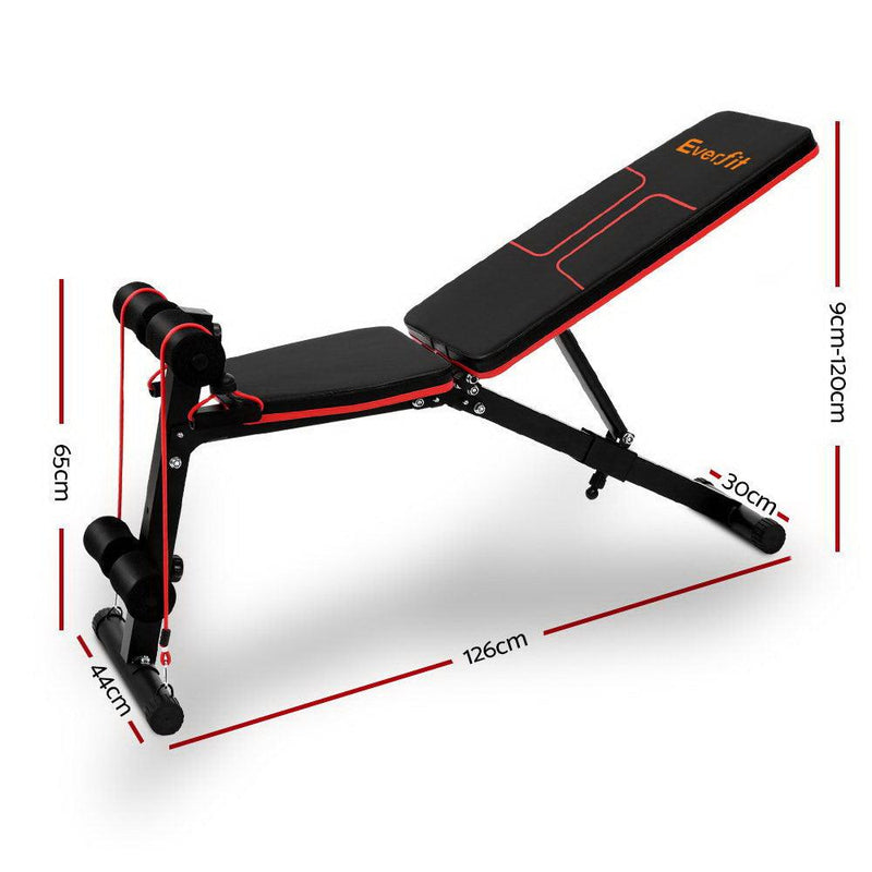 Everfit Adjustable FID Weight Bench Fitness Flat Incline Gym Home Steel Frame - John Cootes