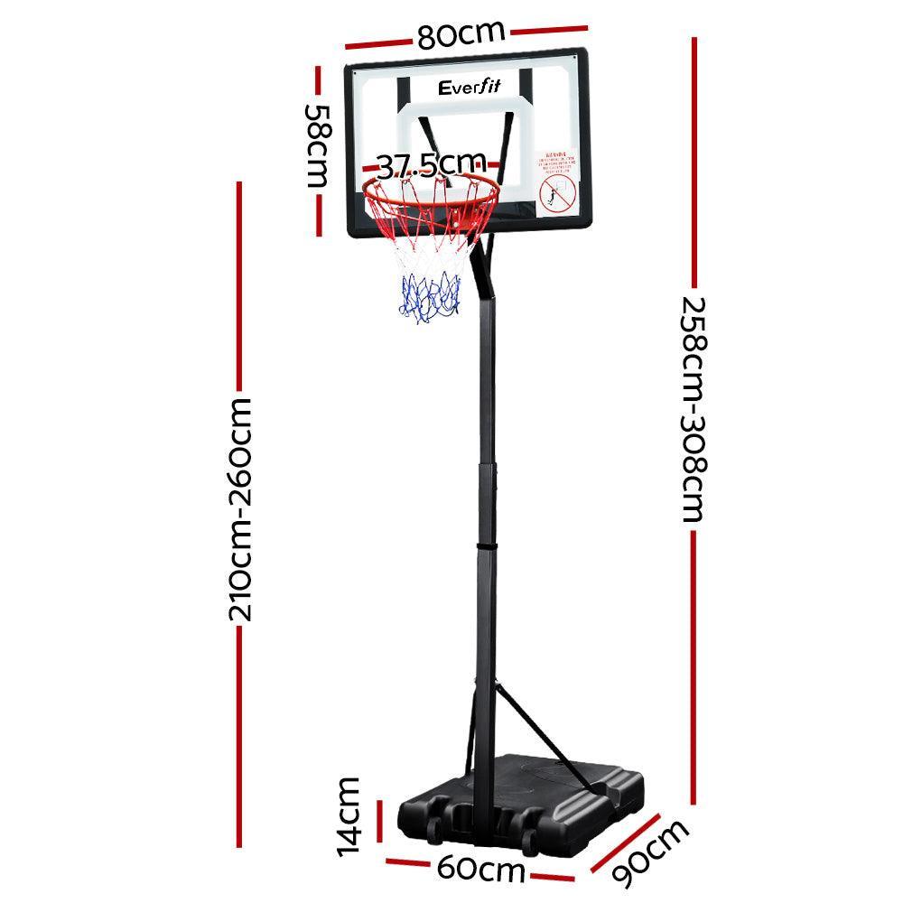 Everfit Adjustable Portable Basketball Stand Hoop System Rim - John Cootes