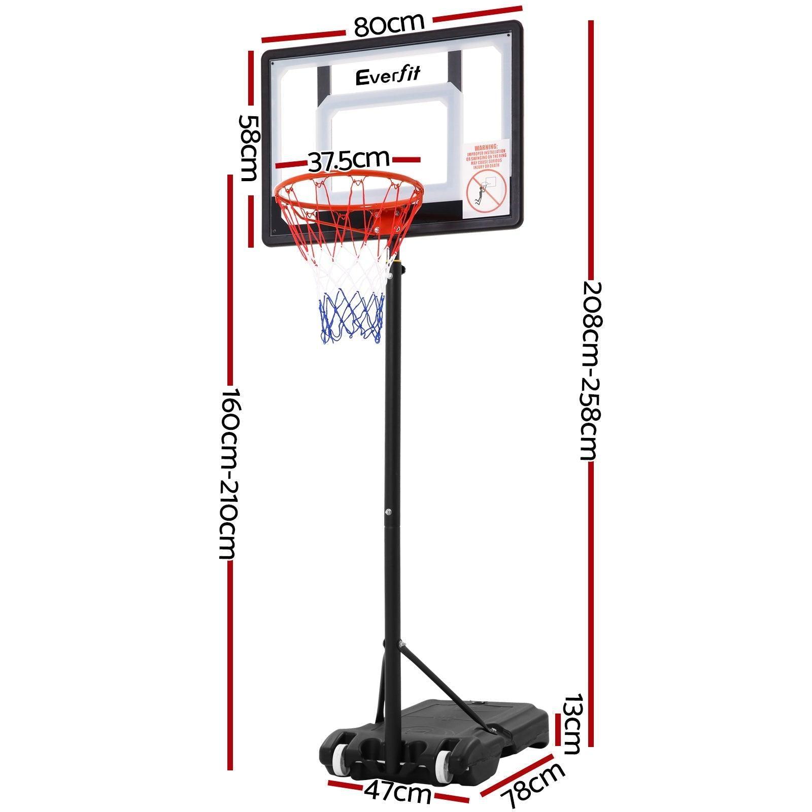 Everfit Adjustable Portable Basketball Stand Hoop System Rim - John Cootes