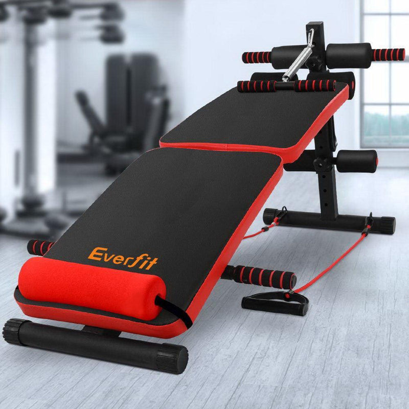 Everfit Adjustable Sit Up Bench Press Weight Gym Home Exercise Fitness Decline - John Cootes