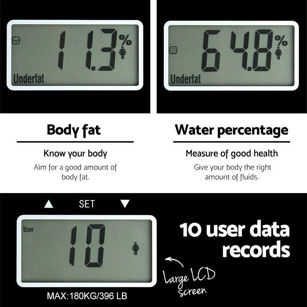 Everfit Bathroom Scales Digital Body Fat Scale 180KG Electronic Monitor Tracker - John Cootes