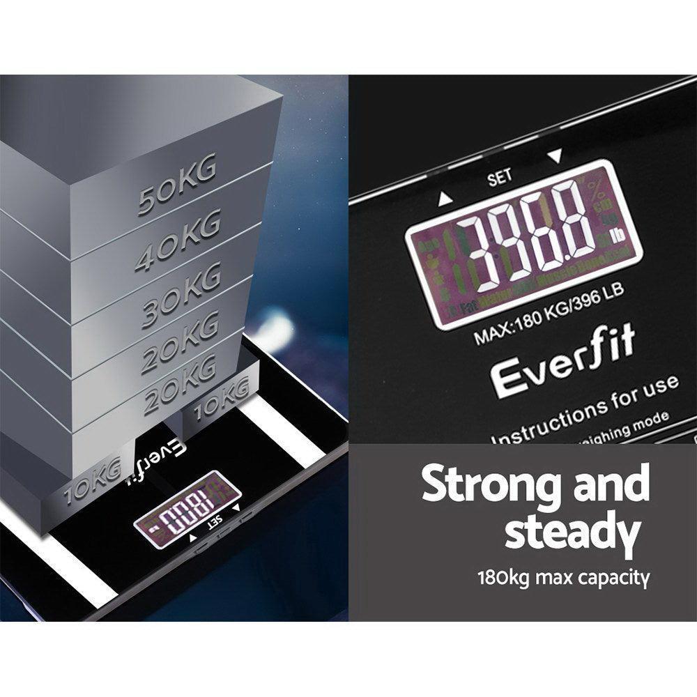 Everfit Bathroom Scales Digital Body Fat Scale 180KG Electronic Monitor Tracker - John Cootes