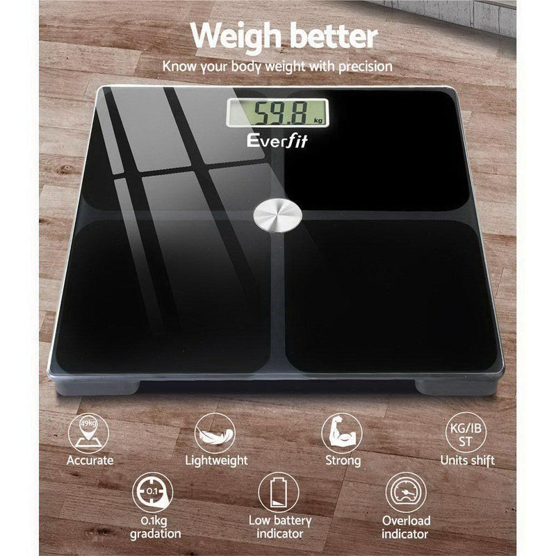 Everfit Bathroom Scales Digital Weighing Scale 180KG Electronic Monitor Tracker - John Cootes