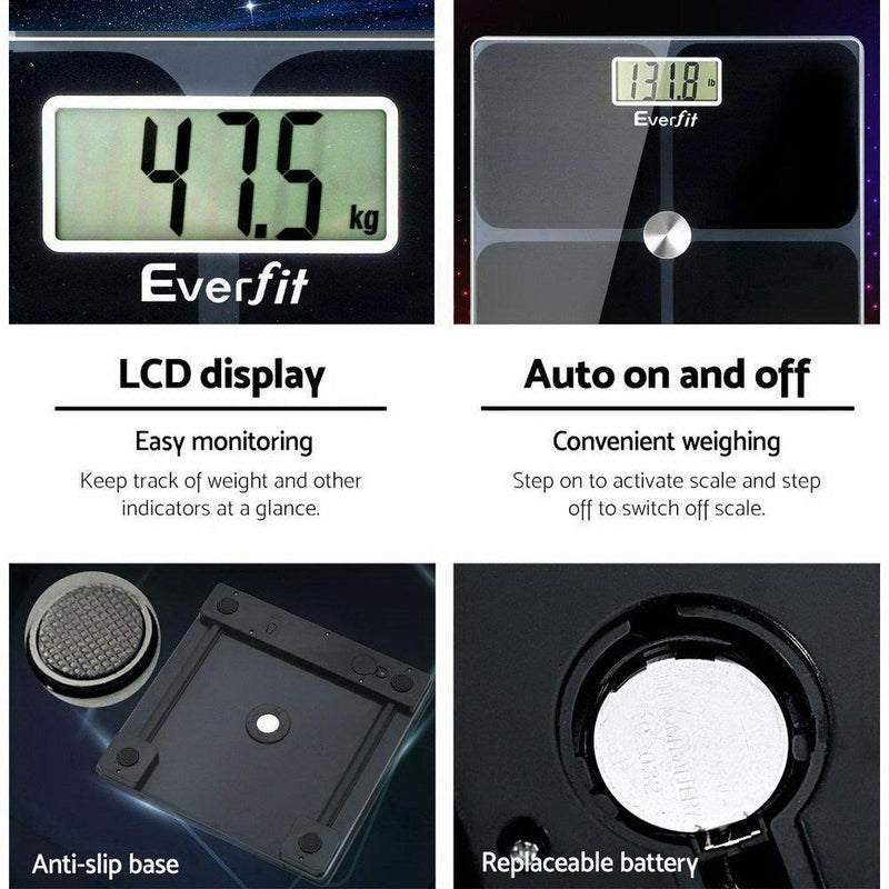Everfit Bathroom Scales Digital Weighing Scale 180KG Electronic Monitor Tracker - John Cootes