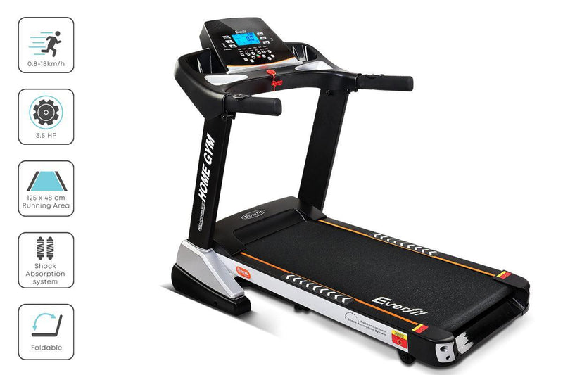 Everfit Electric Treadmill 48cm Incline Running Home Gym Fitness Machine Black - John Cootes