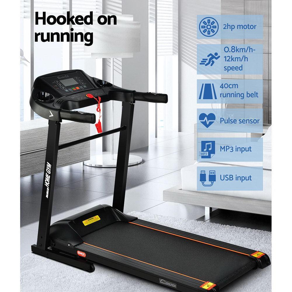 Everfit Electric Treadmill MIG41 40cm Running Home Gym Machine Fitness 12 Speed Level Foldable Design - John Cootes