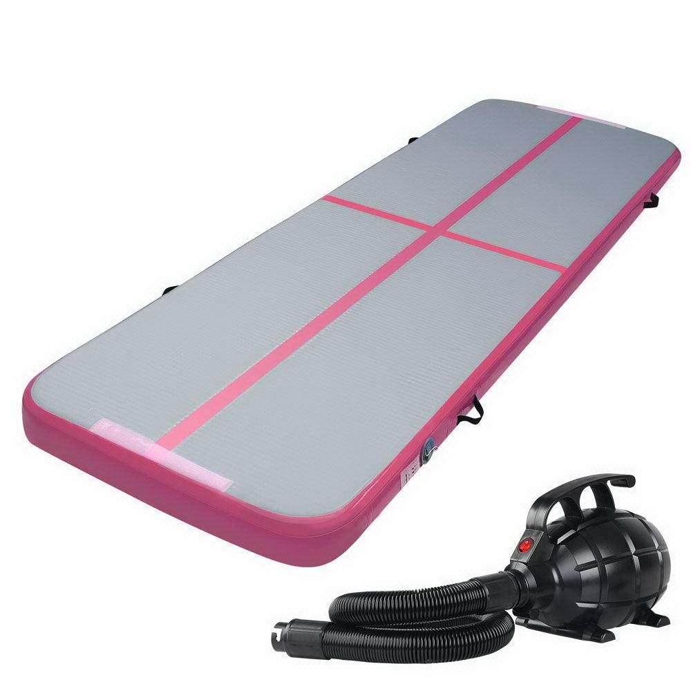 Everfit GoFun 3X1M Inflatable Air Track Mat with Pump Tumbling Gymnastics Pink - John Cootes