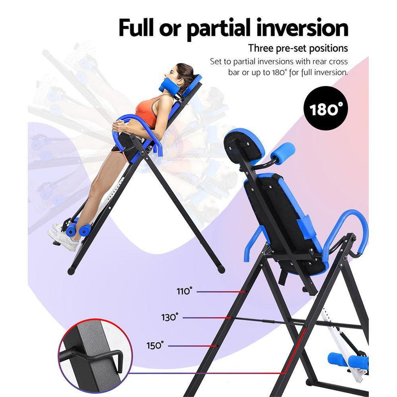 Everfit Gravity Inversion Table Foldable Stretcher Inverter Home Gym Fitness - John Cootes