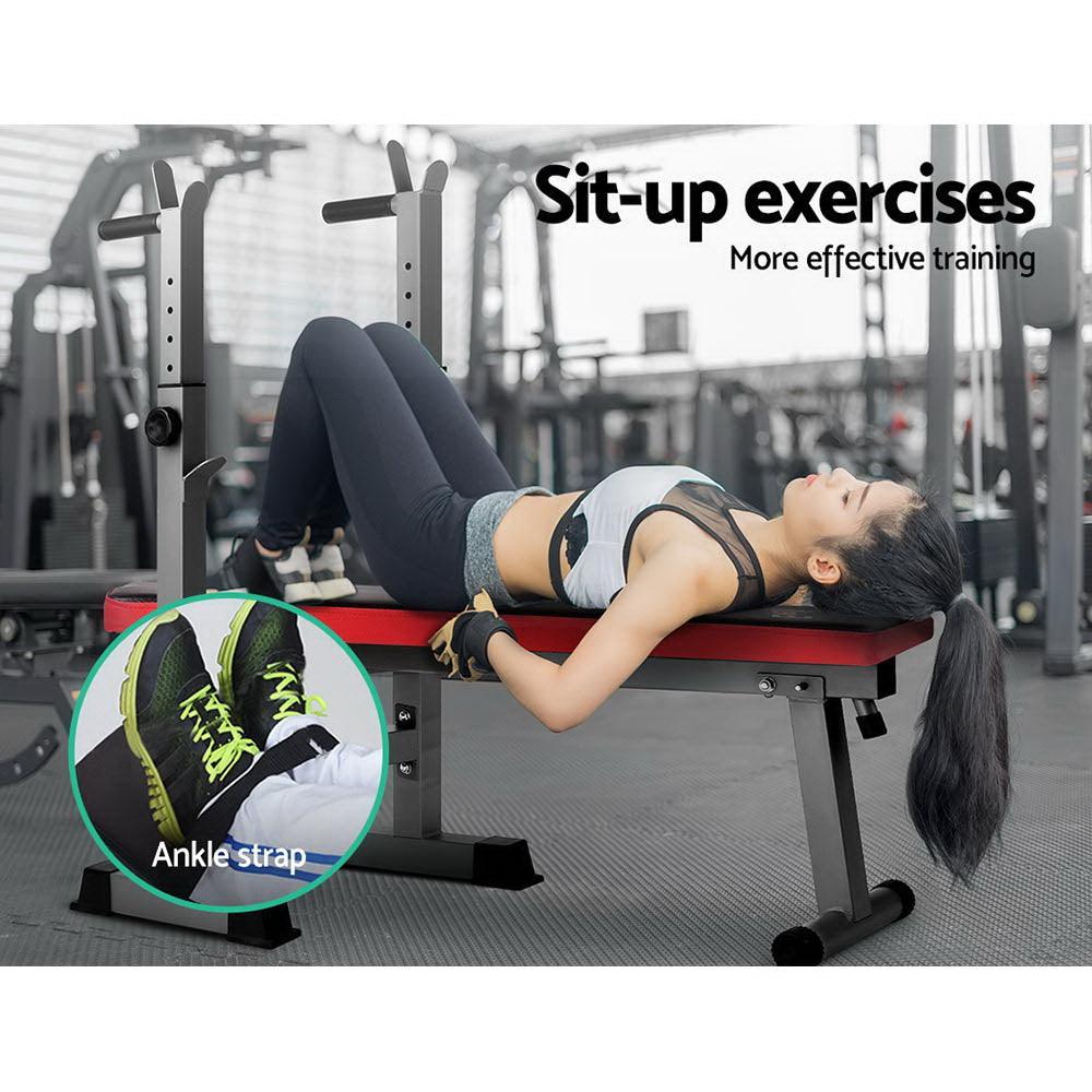 Everfit Multi-Station Weight Bench Press Weights Equipment Fitness Home Gym Red - John Cootes