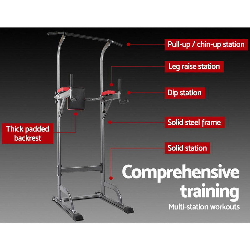 Everfit Power Tower 4-IN-1 Multi-Function Station Fitness Gym Equipment - John Cootes