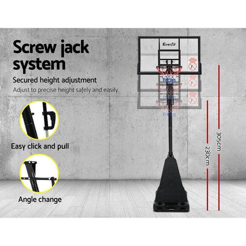 Everfit Pro Portable Basketball Stand System Ring Hoop Net Height Adjustable 3.05M - John Cootes