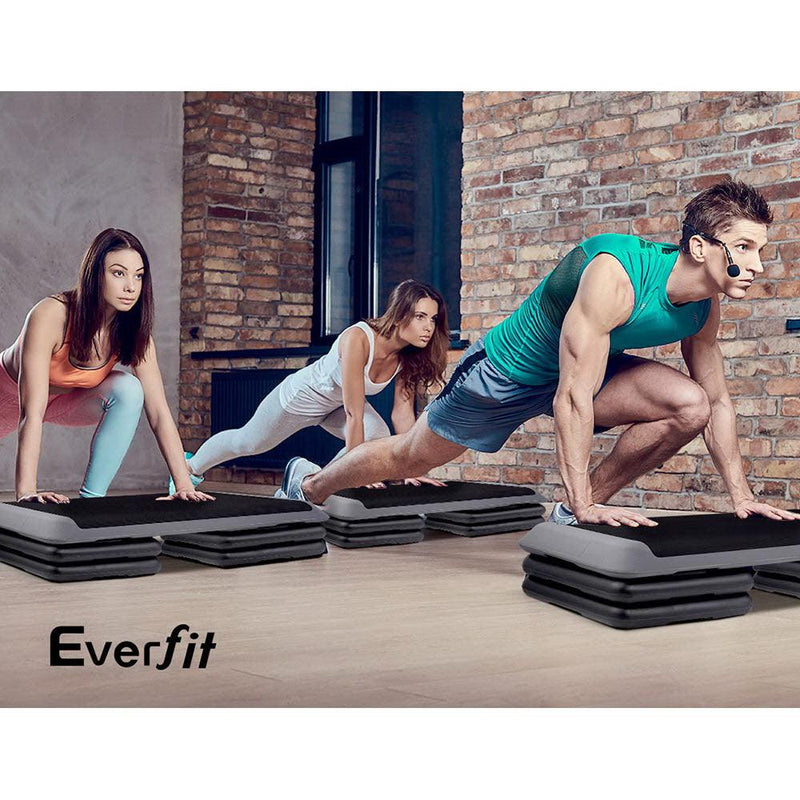 Everfit Set of 2 Aerobic Step Risers Exercise Stepper Block Fitness Gym Workout Bench - John Cootes