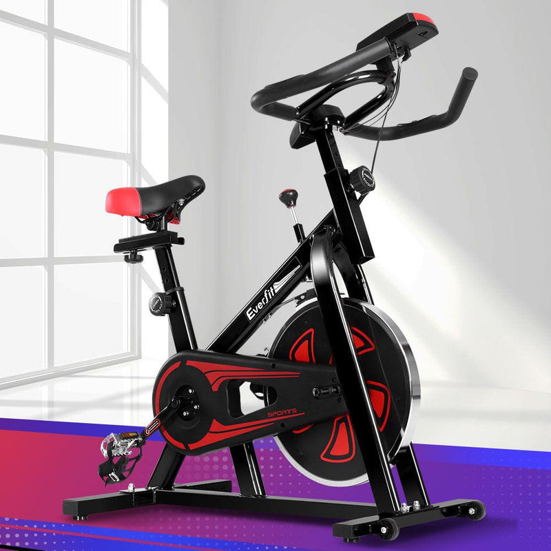 Everfit Spin Exercise Bike Cycling Fitness Commercial Home Workout Gym Equipment Black - John Cootes