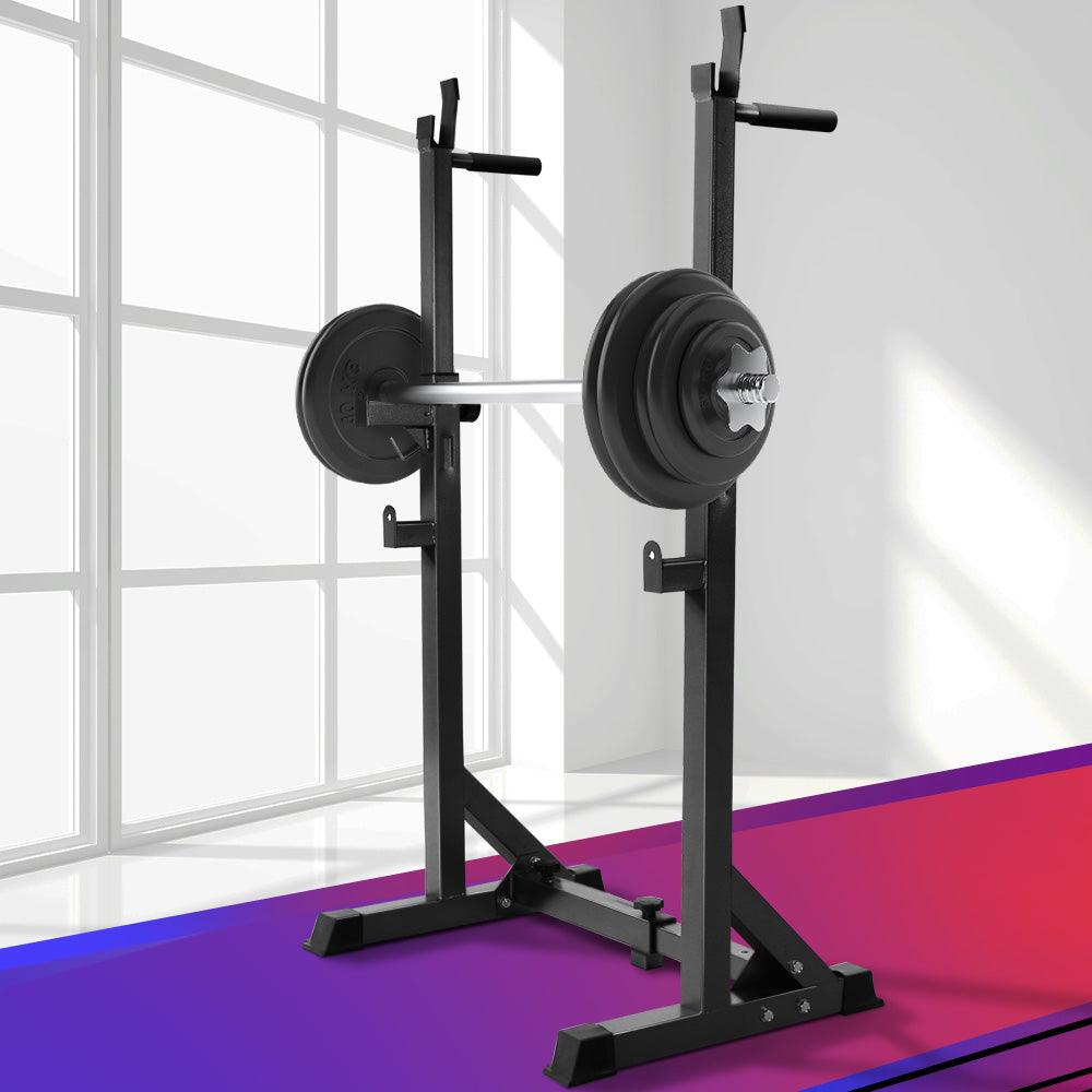 Everfit Squat Rack Pair Fitness Weight Lifting Gym Exercise Barbell Stand - John Cootes