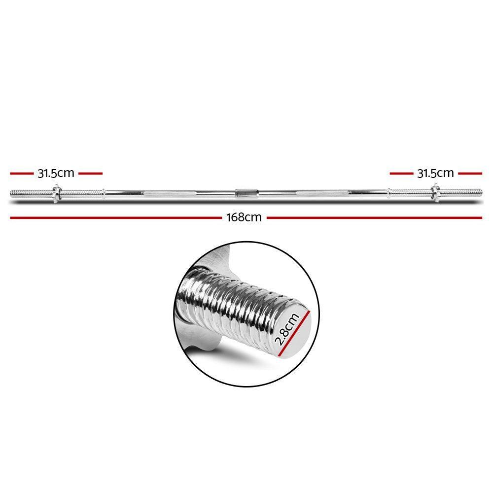 Everfit Steel Weight Barbell 168cm - John Cootes