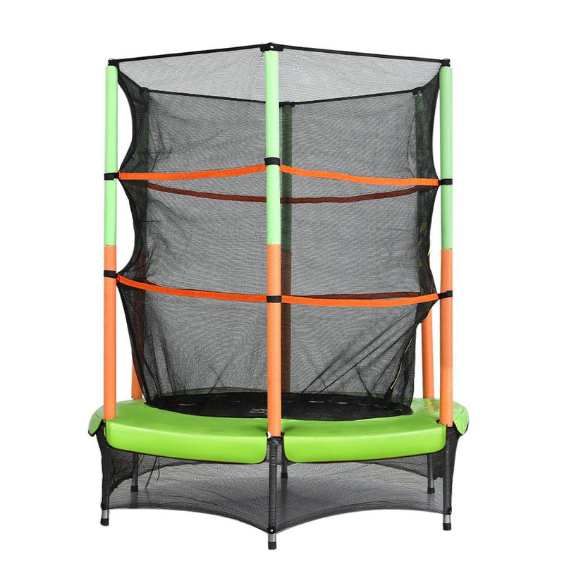 Everfit Trampoline 4.5FT Kids Trampolines Cover Safety Net Pad Ladder Gift Green - John Cootes