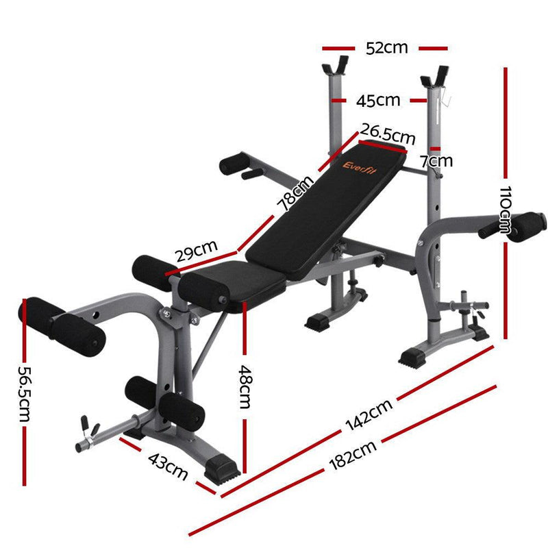 Everfit Weight Bench Adjustable Bench Press 8-In-1 Gym Equipment - John Cootes