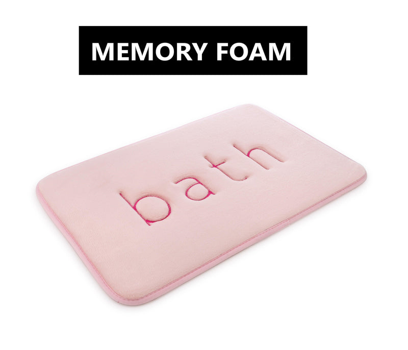 Extra Thick Memory Foam & Super Comfort Bath Rug Mat for Bathroom (60 x 40 cm, Pink) - John Cootes