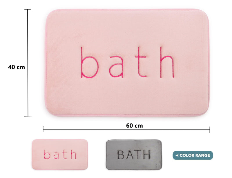 Extra Thick Memory Foam & Super Comfort Bath Rug Mat for Bathroom (60 x 40 cm, Pink) - John Cootes
