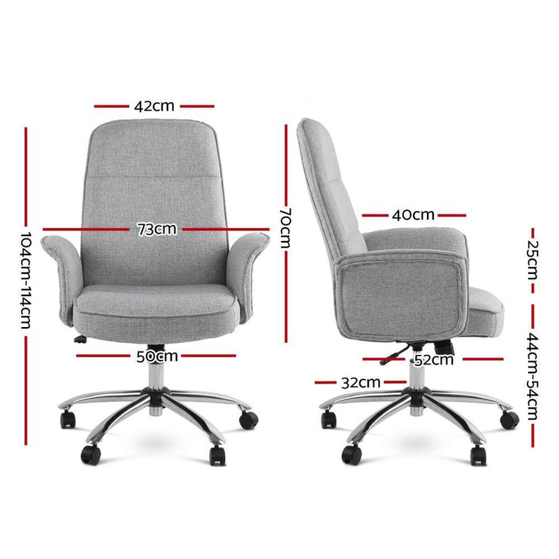 Fabric Office Desk Chair - Grey - John Cootes