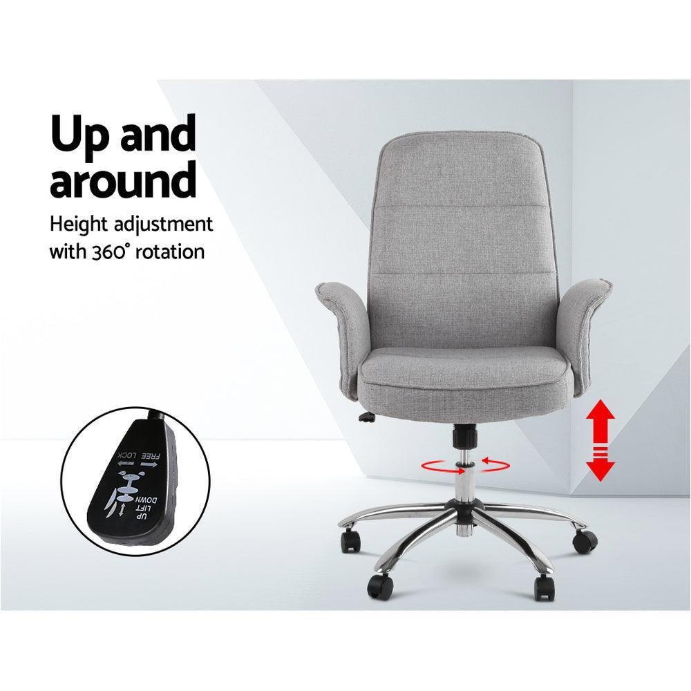 Fabric Office Desk Chair - Grey - John Cootes