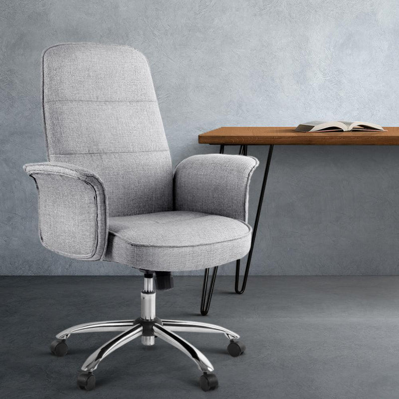 Fabric Office Desk Chair - Grey - John Cootes